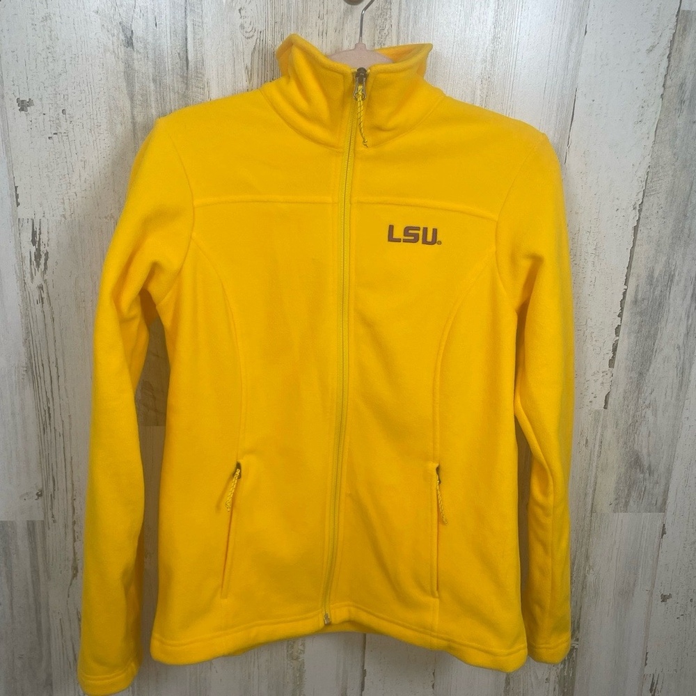 Columbia LSU Tigers Fleece Full Zip Jacket‎ size S Yellow Purple